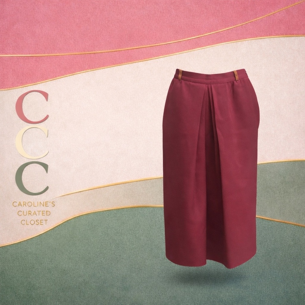 Escada Burgundy Midi Skirt